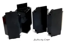 4 LEGO Vintage Black Panel 3 x 3 x 6 Corner Wall Castle Panel (2345) - 4 Pieces