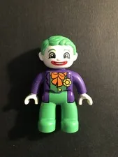 1x lego Duplo Figurine Joker Pants Green Jacket Purple Bow Orange Batman