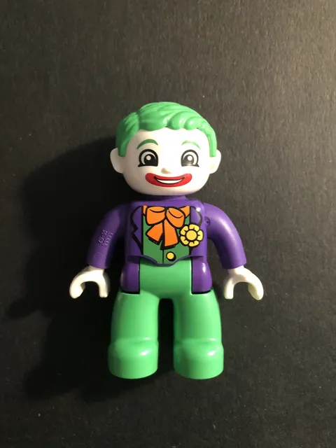 1x lego Duplo Figurine Joker Pants Green Jacket Purple Bow Orange Batman