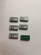 Lego Lot of 6 Green Money Tiles