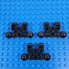 3X LEGO Bionicle Vahki BLACK Torso Lower Section w/ 2 Ball Joint Part Lot 47330