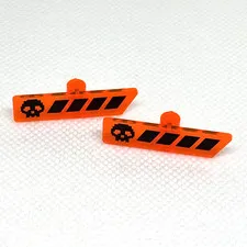 LEGO Parts - Gameplayer Label Pixelated Black Skull, Broken No 65191pb02 - QTY 2