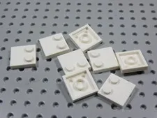 LEGO Lot of 8 White 2x2 Smooth Plates w/ 2 Studs on Edge BH