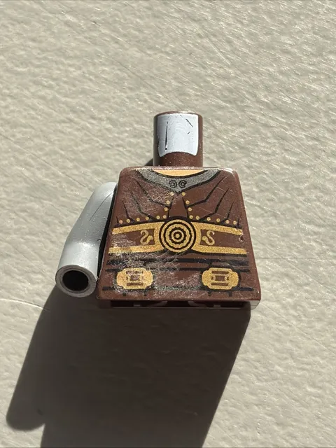 Lego Dark Brown Torso Armor Ribbed with Disks Buckles Dastan Bad Condition