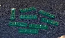 (8) 1x4 Dark Green Standard Plate Bricks ~ New Lego Parts ~