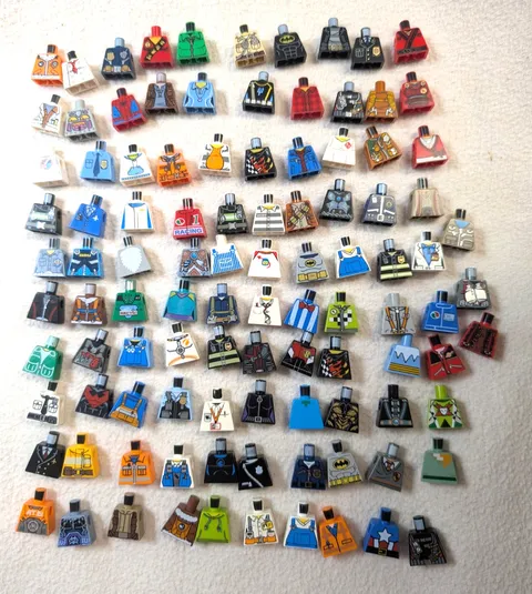 *No Arms/Hands* LEGO Bulk Lot 100 Minifigure TORSOS Batman Ninjago City
