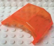 Lego 1x 2483 Windscreen 4x4x4 Trans Neon Orange Window Helicopter 2153 6898
