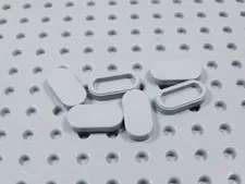 LEGO Lot of 6 Light Bluish Gray 1x2 Smooth Rounded Corner Tiles Plates BR