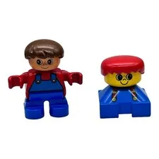2 Lego Duplo Short 2" Boy Figure & Bust Boy Figure Replacement Toys Cake Toppers
