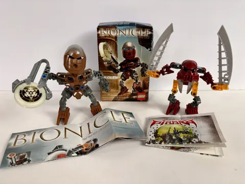 LEGO Bionicle Vahki Ahkmou 8610 & Toa Inika Matoran Balta 8725 Lot USED