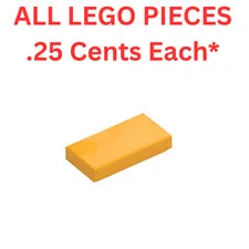 LEGO Tile 1x2 with Groove Bright Light Orange 3069 - Genuine LEGO Parts Pieces