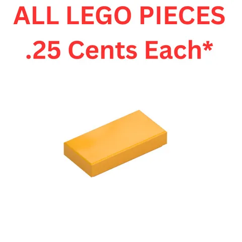 LEGO Tile 1x2 with Groove Bright Light Orange 3069 - Genuine LEGO Parts Pieces