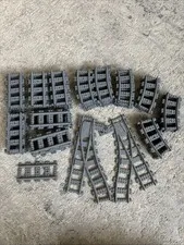 Lot of Lego Gray Train Tracks 31 Straight 30 Curved 2 Switch Total 63
