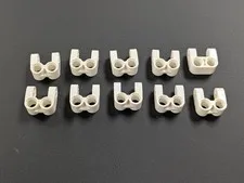 Lego x10 New White Technic Axle Pin Connector Perpendicular Double Split # 41678