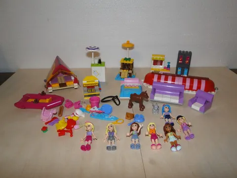 LEGO Friends Mini Figures Lot Parts Pieces Incomplete Animals Partial Builds