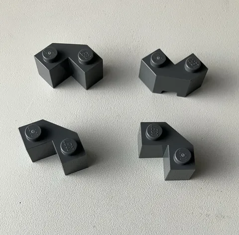 LEGO 4x NEW Pieces Brick 2x2 w/ Facet DARK BLUISH GREY #87620