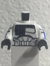 Star Wars LEGO White Minifigure Torso Clone ARC Trooper Fives, 501st Legion