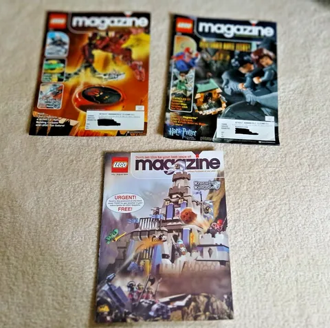 3 Vintage 2004 Lego Magazines VGC Harry Potter Knights Kingdom Cover