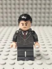 Lego Superhero Minifigure Bruce Wayne Black Plaid Suit Batman DC Comics