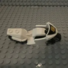 LEGO White Motorcycle Motorbike Vehicle Build w/ Black Wheels, Plastic