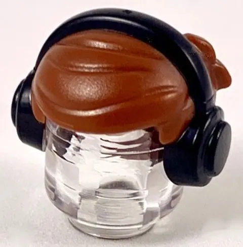 LEGO® Part 39514pb01- Hair Short with 2 Locks on Left Side with Black Headphones