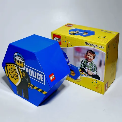 Original LEGO® storage box STORAGE JAR POLICE blue/blue police