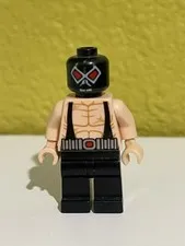 LEGO DC Bane Minifigure - Black Head Mask Print, Flesh Torso, Black Legs