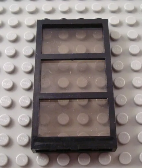 LEGO Black 1x4x6 Modular Building Window Translucent Black Glass