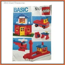 LEGO 510 BASIC BUILDING SET, 12-page ORIGINAL INSTRUCTIONS only - ©1985