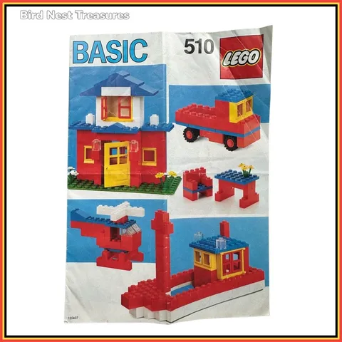 LEGO 510 BASIC BUILDING SET, 12-page ORIGINAL INSTRUCTIONS only - ©1985
