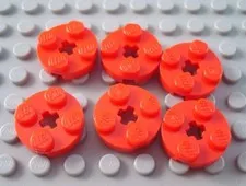 New LEGO Lot of 6 Red 2x2 Round Plate Pieces