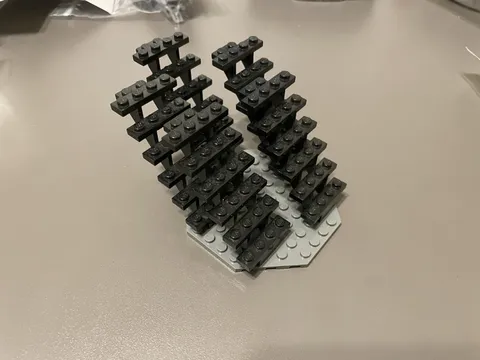 (5) LEGO Open Straight Stair ladder Lot- BLACK-#30134