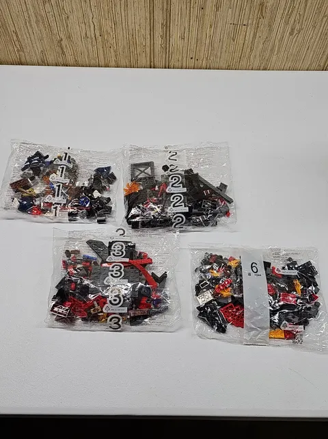 3 Bags From Nexo Knights Lego Set 1-3 & Bag From Ninjago Bag 6