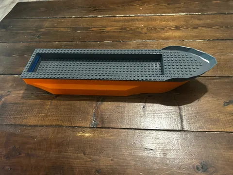 Lego 62791c01 Boat Hull Orange And Gray Coast Guard Ship Hull