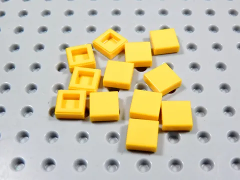 LEGO Lot of 12 Bright Yellow Orange 1x1 Smooth Tiles Plates BK