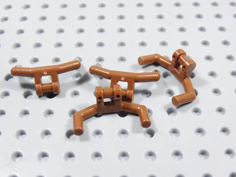 LEGO Lot of 4 Reddish Brown Handlebars Angular Handles Accessory Minifig BI