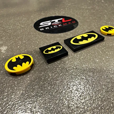 LEGO Batman Printed Tile & Round Tile Lot 4pcs Black/Yellow MPN 30603
