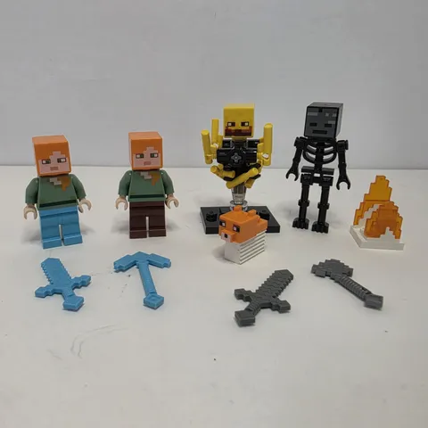 LEGO Minecraft Minifigure Lot Alex Diamond Armor Wither Skeleton Blaze 21154