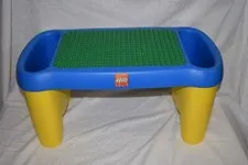 Vintage 1998 LEGO Duplo Size Lap Table Portable Desk STORAGE BINS Heavy Duty GUC