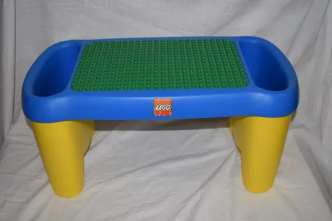Vintage 1998 LEGO Duplo Size Lap Table Portable Desk STORAGE BINS Heavy Duty GUC