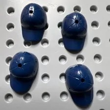 LEGO 11303 Dark Blue Headgear Cap Short Curved Bill w/ Seams & Hole on Top 4pcs