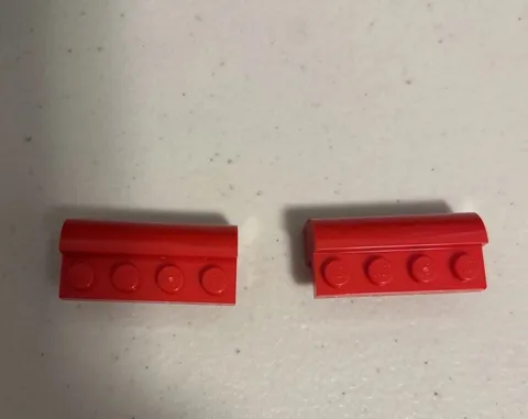 LEGO Brick W. Bow 4x1x1 1/3 Part #6081 x2 Red Used