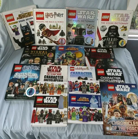 LEGO Books Lot Of 14 Star Wars, Potter, Batman Encyclopedia NO MINIFIGURES