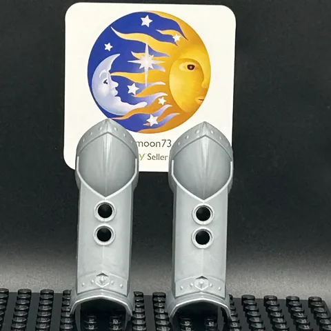 LEGO Brand KNIGHTS KINGDOM Large Figure ARMOR Parts ~50629~ PEARL LIGHT GRAY x2