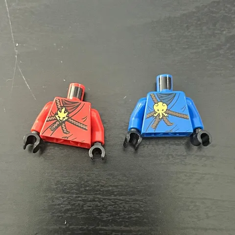 LEGO Ninjago Minifigure Torso Lot - Printed Red & Blue Multicolor, Kai and Jay