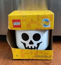 LEGO Skeleton Skull Minifigure Storage Head Small Container Halloween Decor