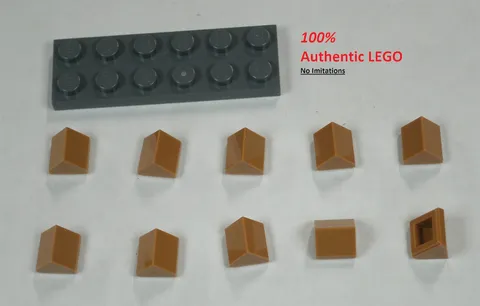 LEGO NEW 1x1 Medium Dark Flesh Slope (45°) Double (10x) 6401014 Brick 35464
