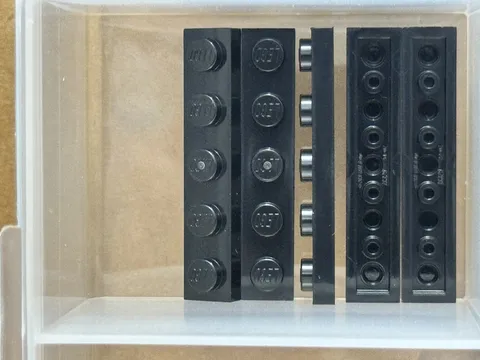 LEGO Parts - Black Plate 1 x 5 - No 78329 - QTY 5