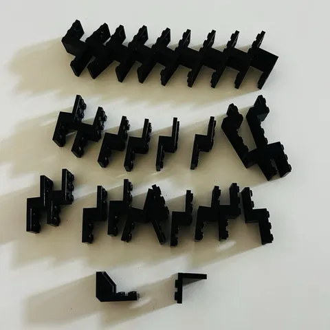 LEGO Parts Lot 2 Black Bracket 5 x 2 x 2 1/3 with 2 Holes #76766 #4732 #11215