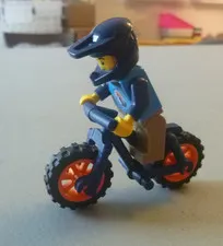 LEGO Minifigure with Navy Helmet and Navy Bike - NEW